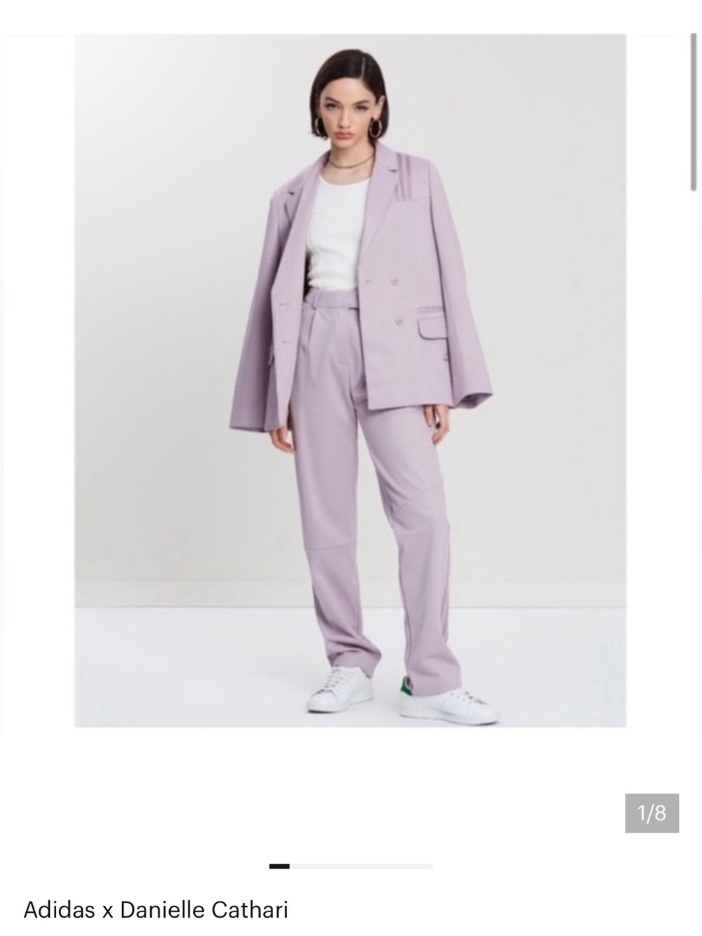 Adidas Lilac High-Waist Wide Leg Pants by Designer Danielle Cathari